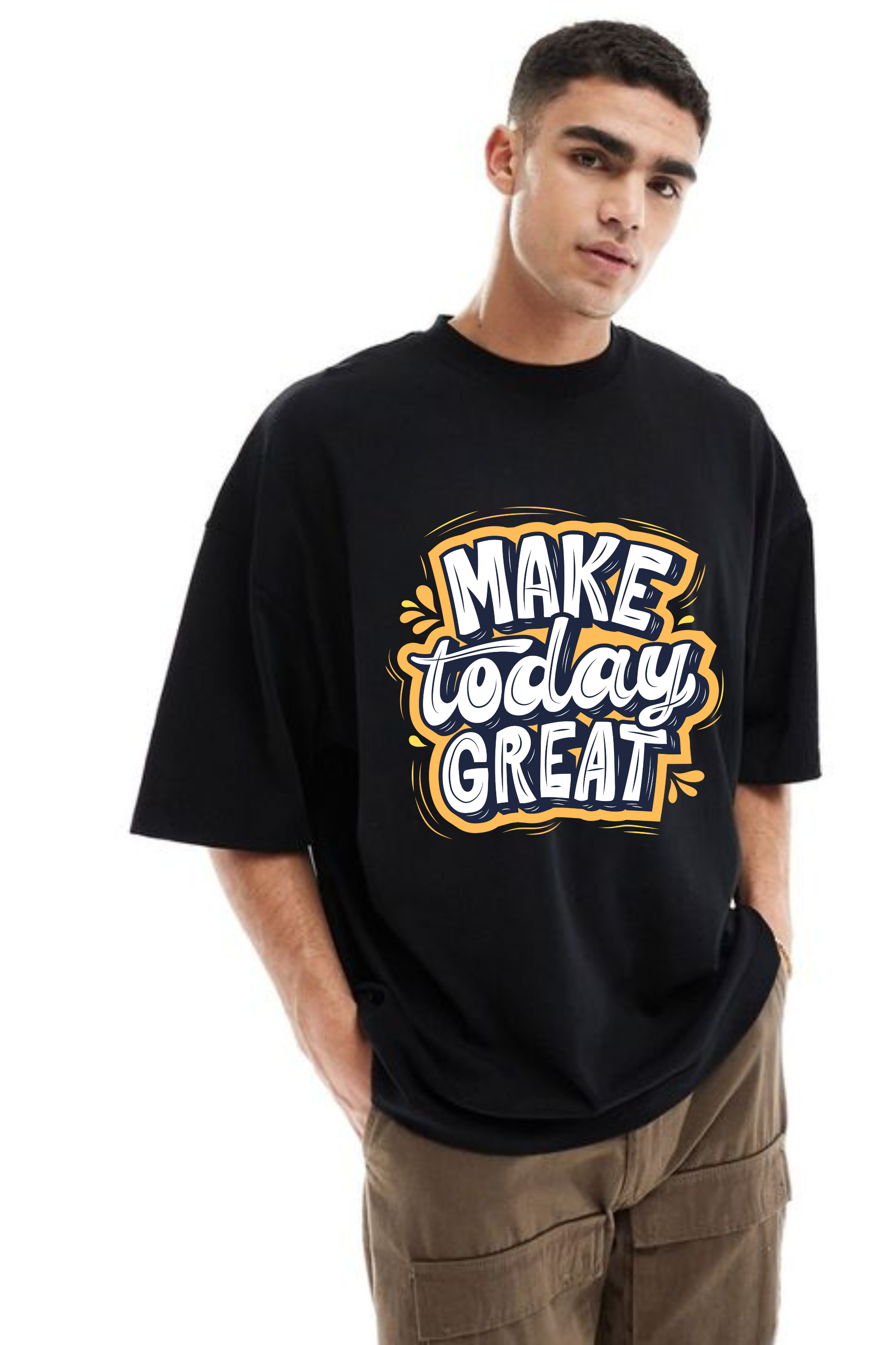 Unisex Graphic Make Today Great  Printed Classic Oversized T-shirt 240GSM]