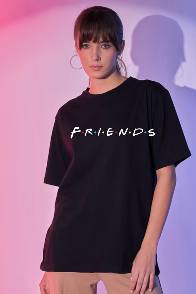 F.R.I.E.N.D.S Graphic Printed Standard Oversized T-shirt for Women [180GSM]