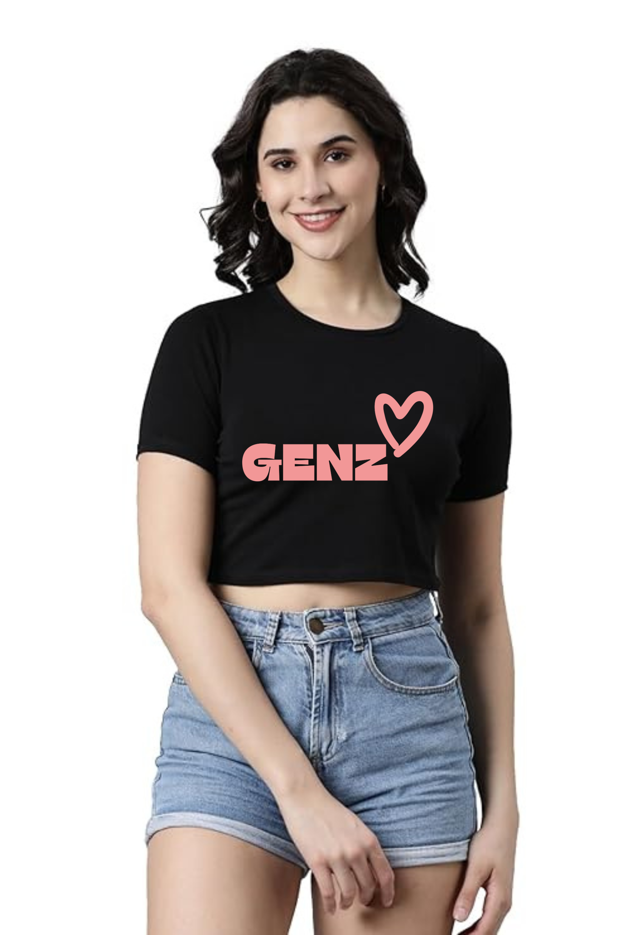 Genz Graphic Printed Crop Top For Women