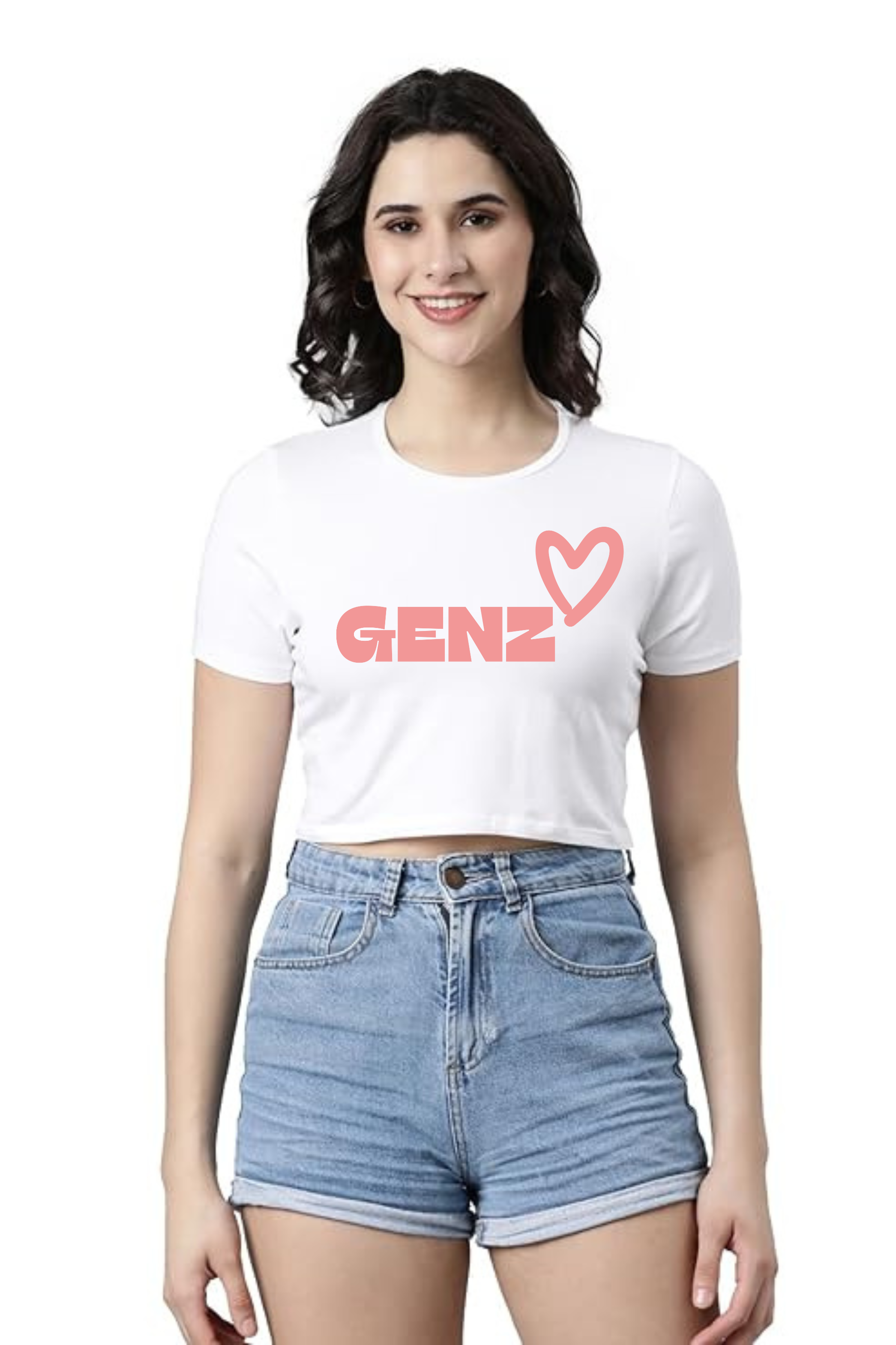 Genz Graphic Printed Crop Top For Women